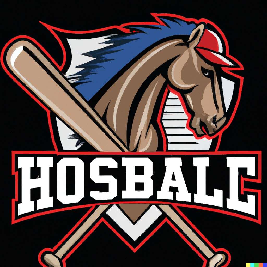a horse, baseball team emblem design